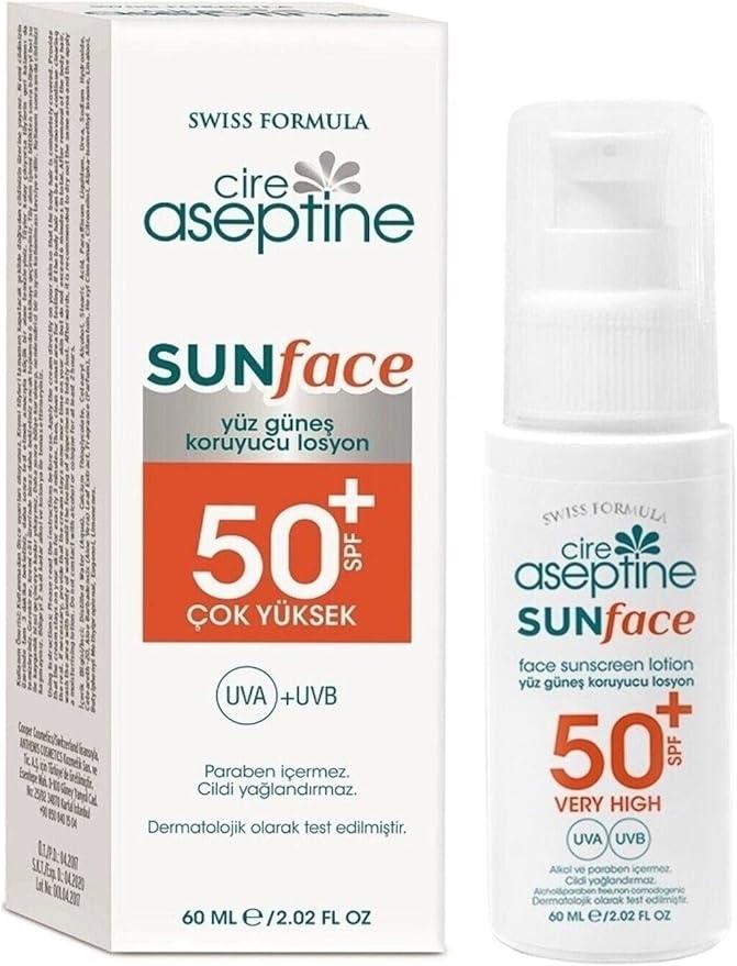 Cire Aseptine Sun SPF50 60 ML Yüz Güneş Koruyucu Losyon