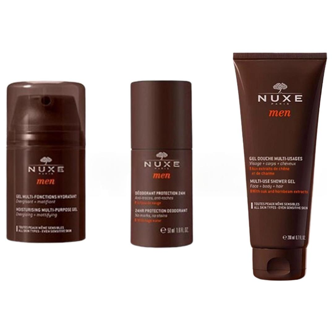 Nuxe Erkek Gift Set - Nemlendirici Jel 50 ml + Roll-On Deodorant 50 ml + Duş Jeli 200 ml