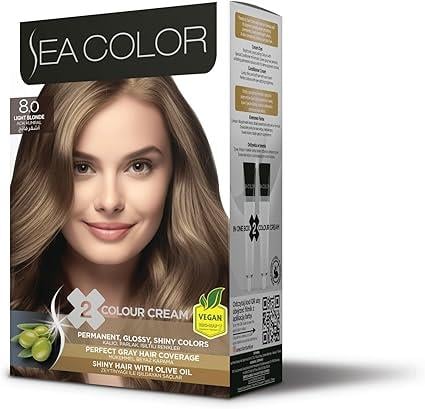 Sea Color Açık Kumral No:8.0 2 Tüp Krem Saç Boyası Seti