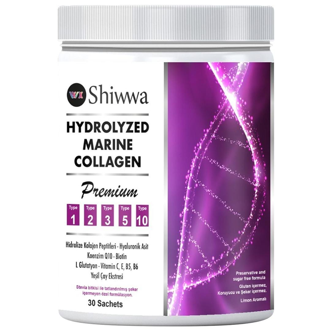 Shiwwa Collagen Premium Type 1-2-3-5-10 Hydrolyzed Marine 30 Saşe