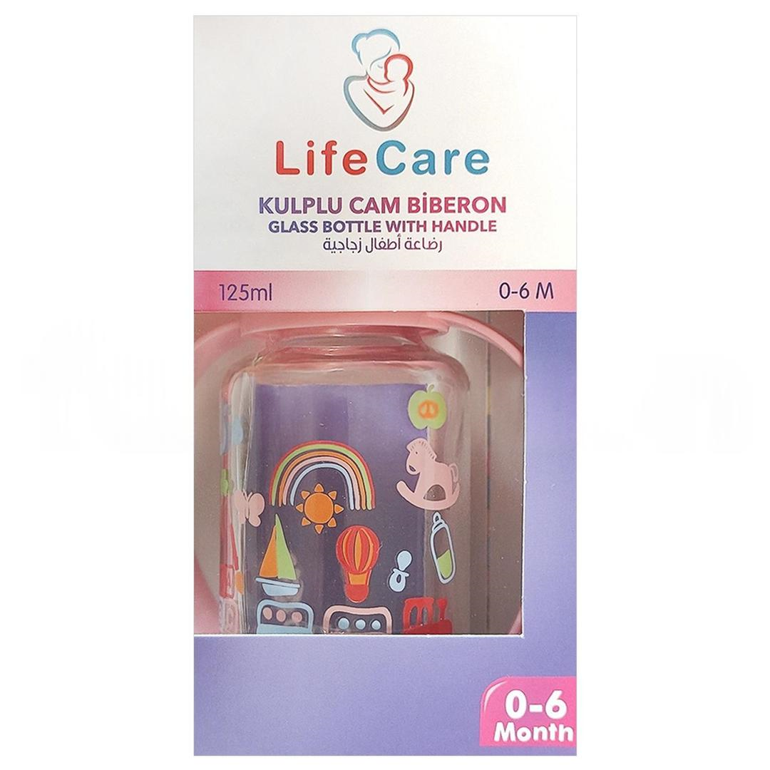 Life Care Kulplu Cam Biberon 125 ml Pembe