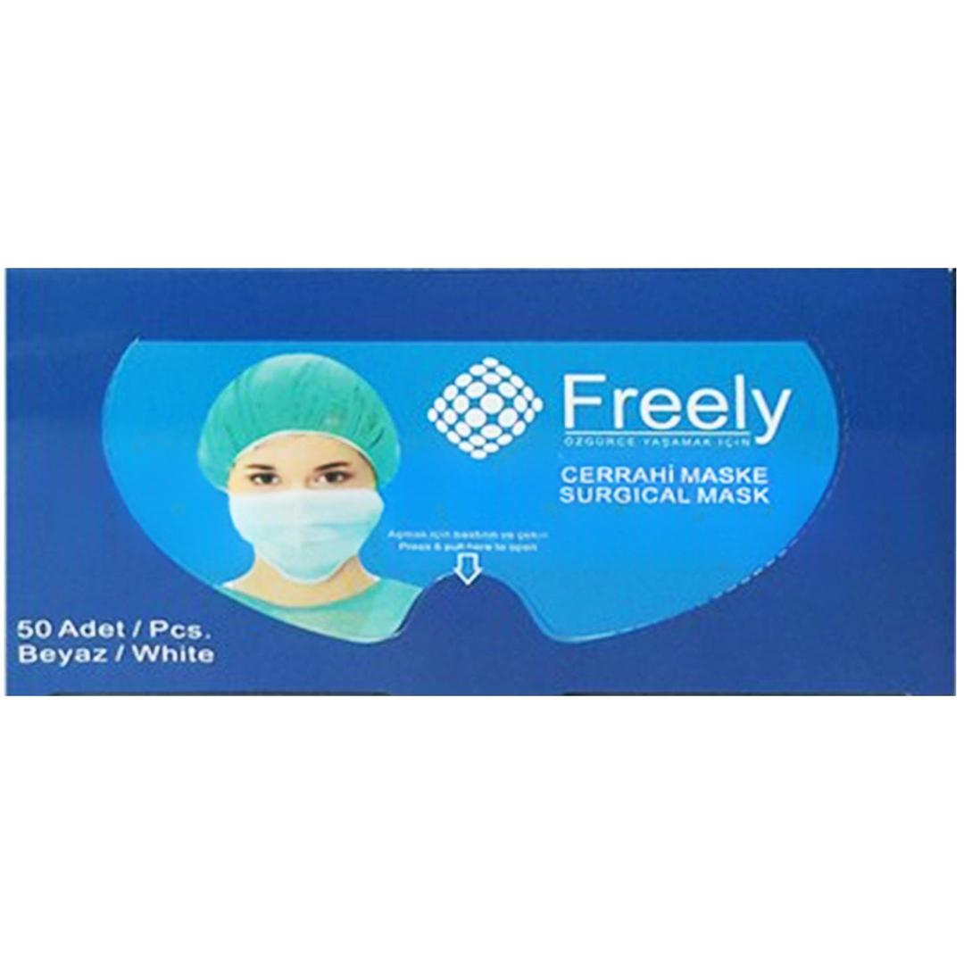 Freely 3 Katlı Meltblownlu Ultrosonik Cerrahi Maske Telli 50'li (ÜTS Kayıtlı)