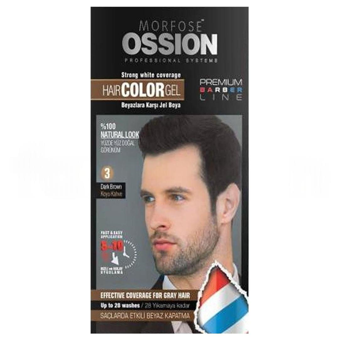Morfose Ossion Jel Erkek Saç Boyası Koyu Kahverengi No: 3 40 ml