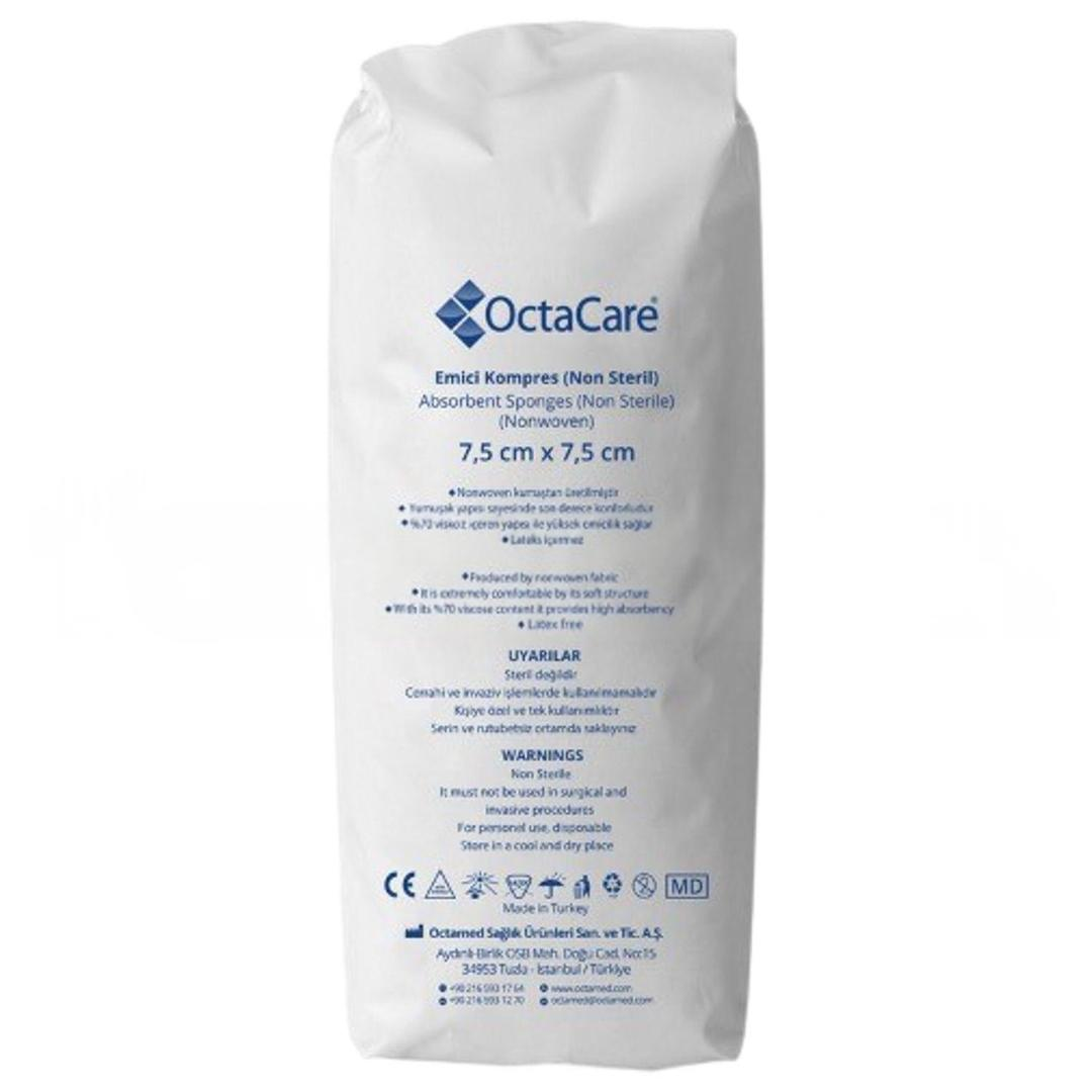 Octacare 4 Kat Emici Kompres Nonsteril Gazlı Bez 7,5cm x 7,5cm 1000'li