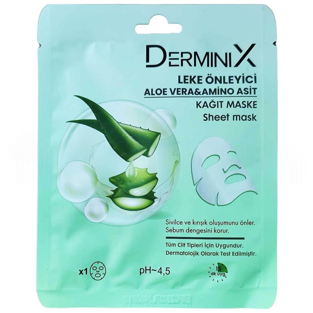 Derminix Leke Önleyici Aloe Vera & Amino Asit Kağıt Maske 25 gr