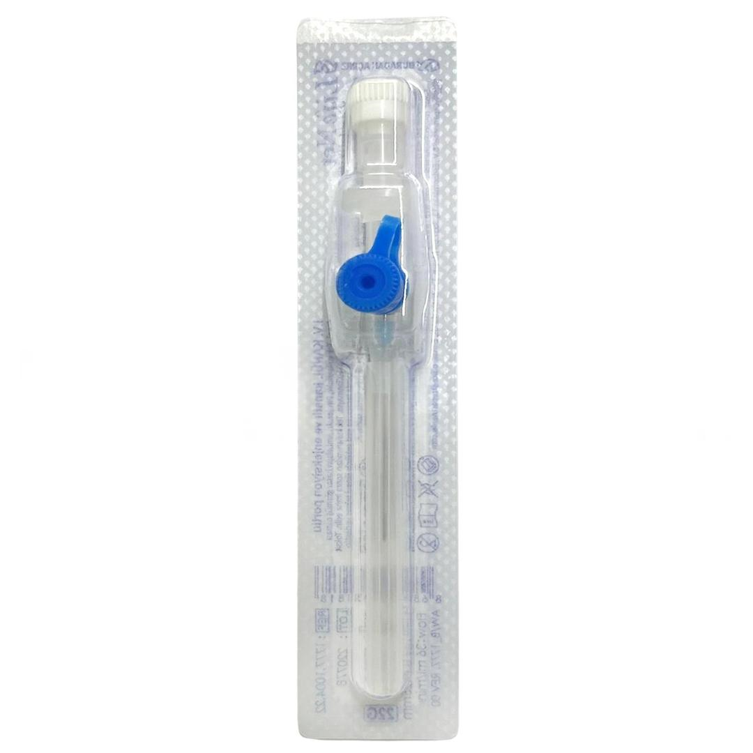 Life Net I.V Cannula Portlu Kanatlı İntraket Mavi 22 g 0.9 x 25 mm