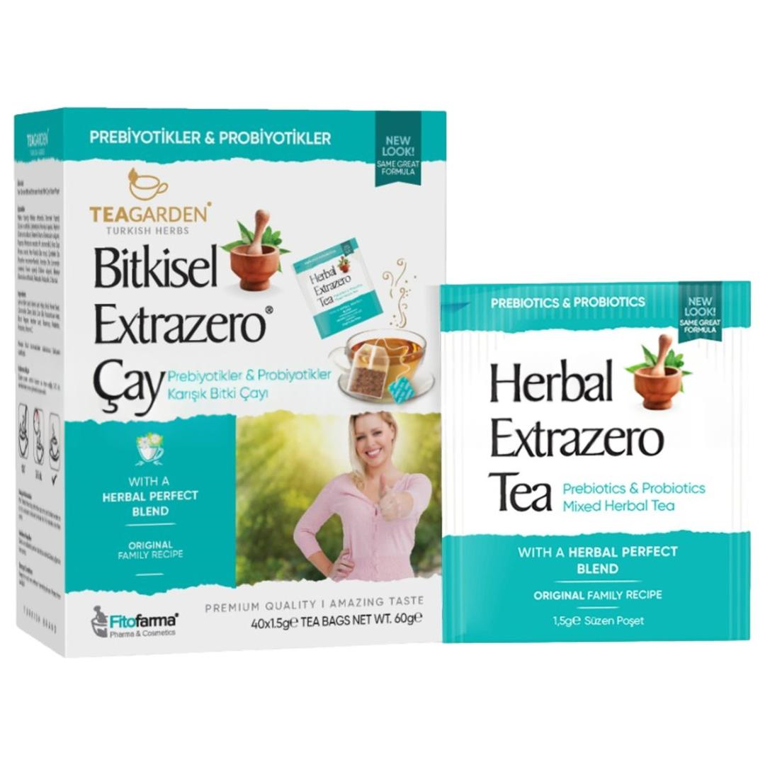 Tea Garden Bitkisel Extrazero Prebiyotik & Probiyotik İçeren Karışık Bitki Çay 40 Süzen Poşet 60 gr