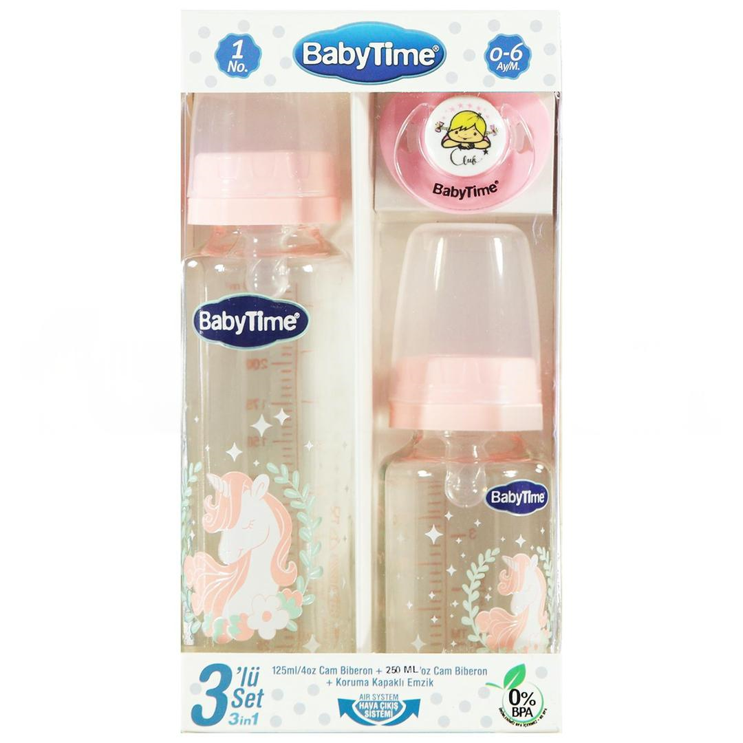Baby Time BT207 0-6 Ay 3'lü Set - Pembe