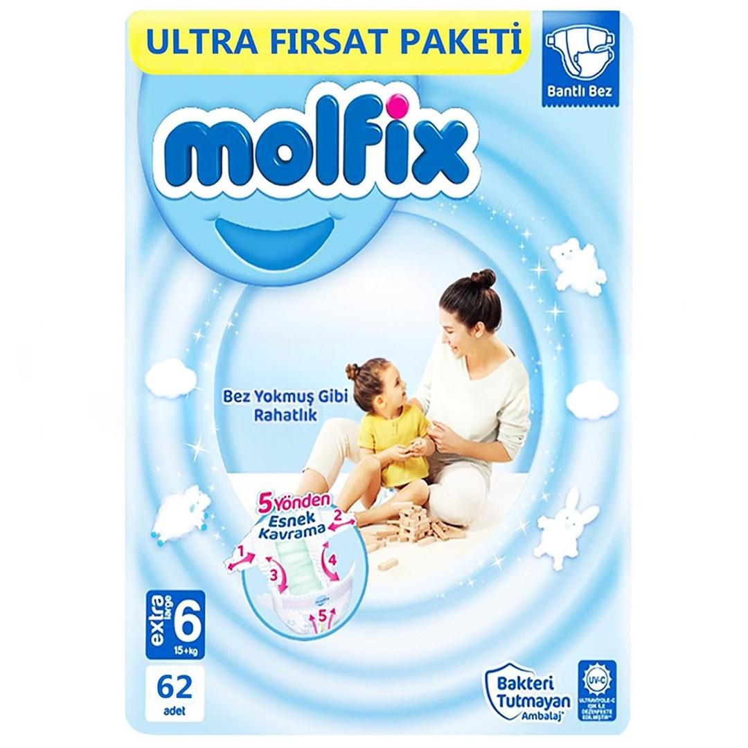 Molfix Bebek Bezi No: 6 Ultra Fırsat Paketi 62'li