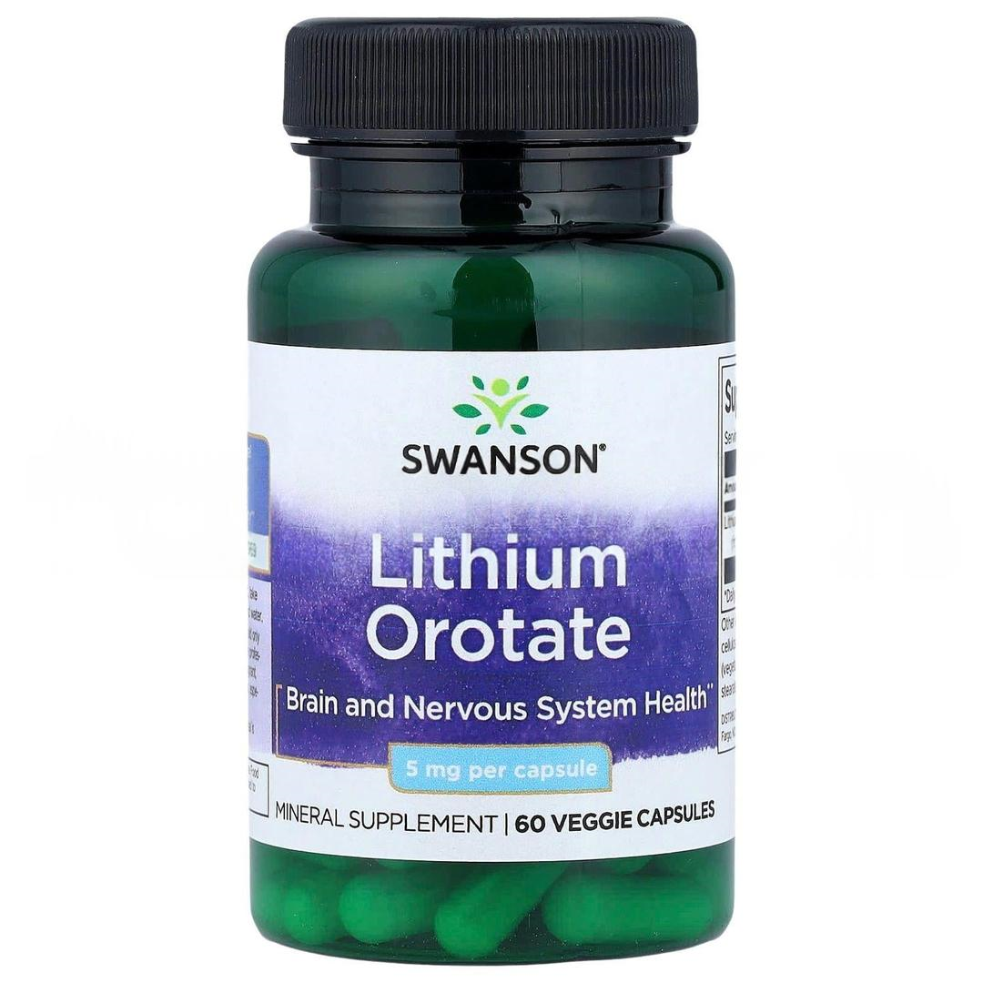 Swanson Lithium Orotate 5 mg 60 Veggie Capsules - İthal
