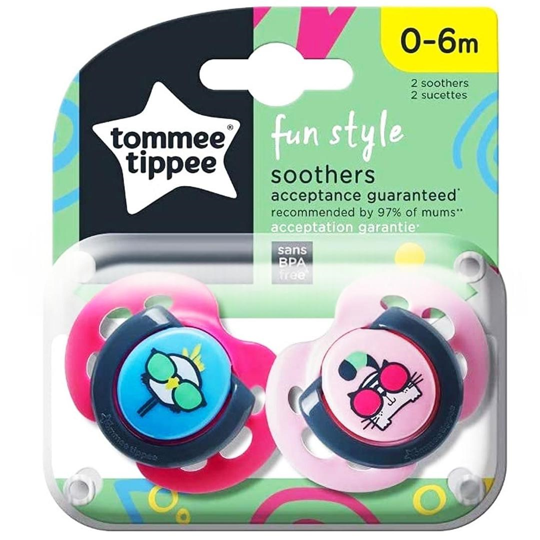 Tommee Tippee Fun Style Ortodontik Emzik 0-6 Ay Desenli Pembe 2'li