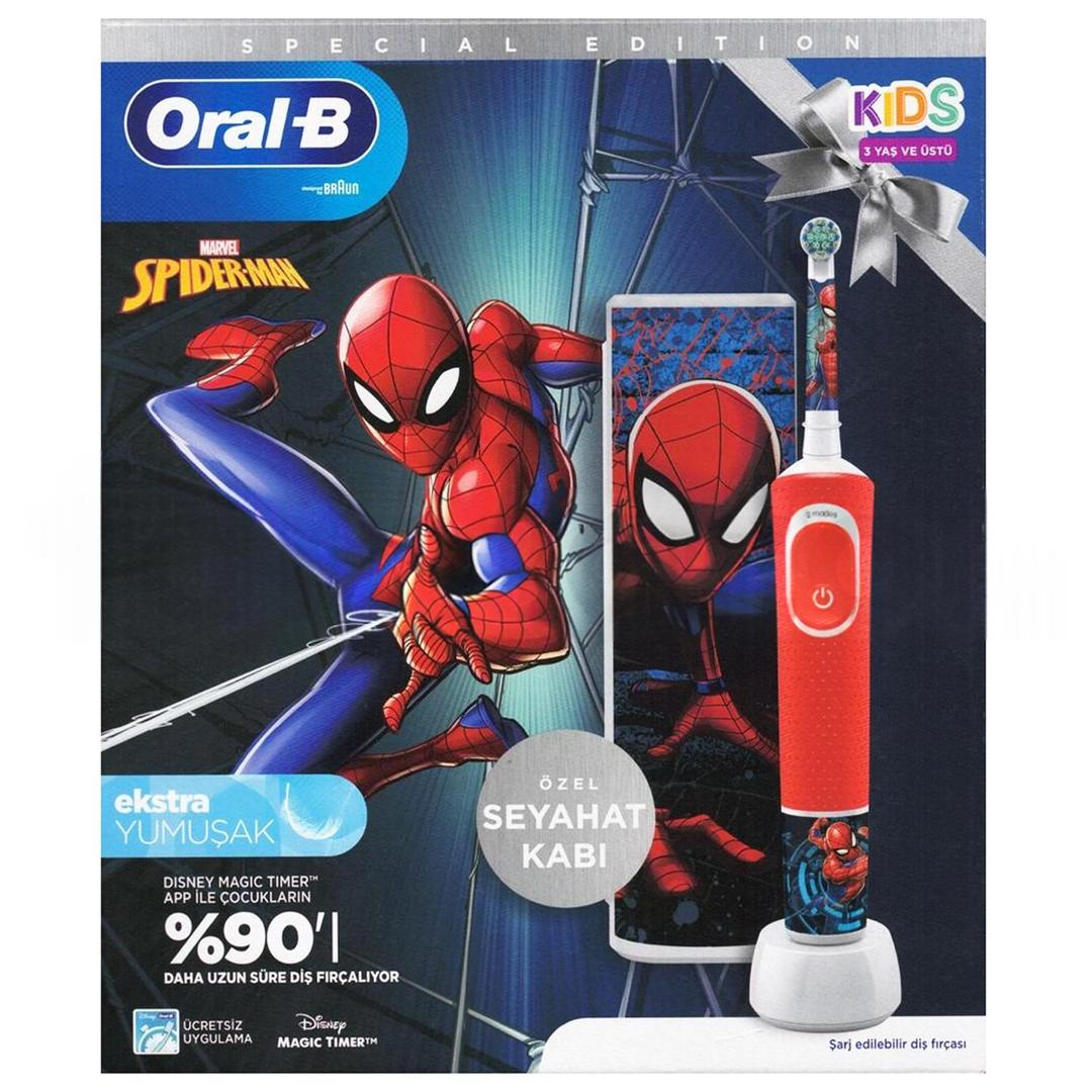 Oral-B Vitality D100 Şarjlı Diş Fırçası Örümcek Adam + Seyahat Kabı