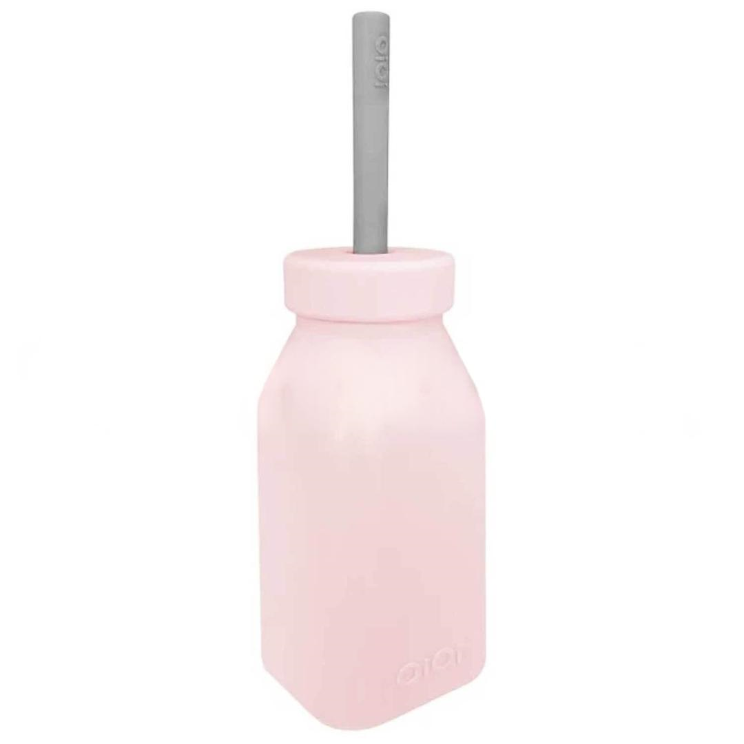 Oioi Şişe + Pipet - Pinky Pink / Powder Grey