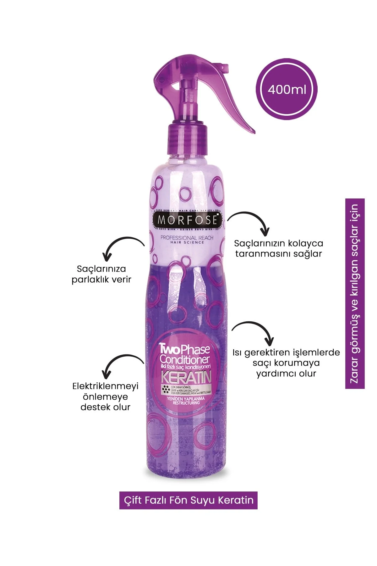 Morfose 400 ML Keratin Çift Fazlı Fön Suyu