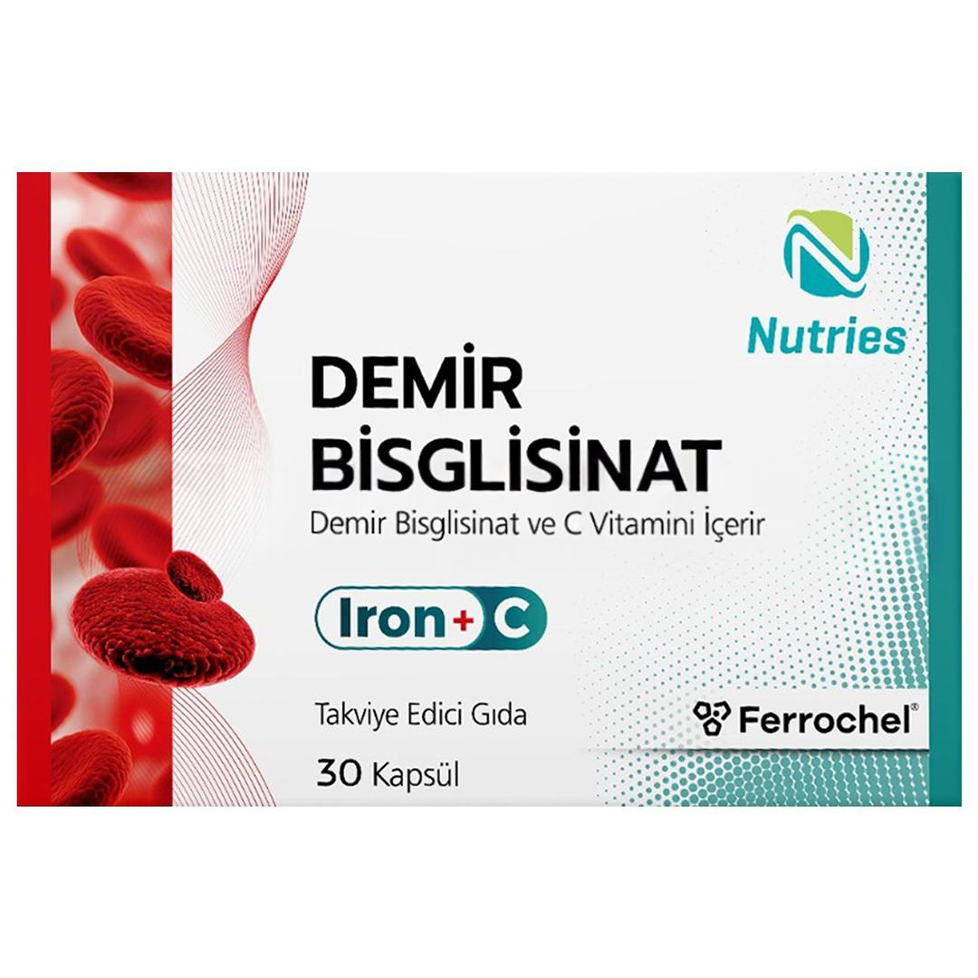 Nutries Demir Bisglisinat 30 Kapsül