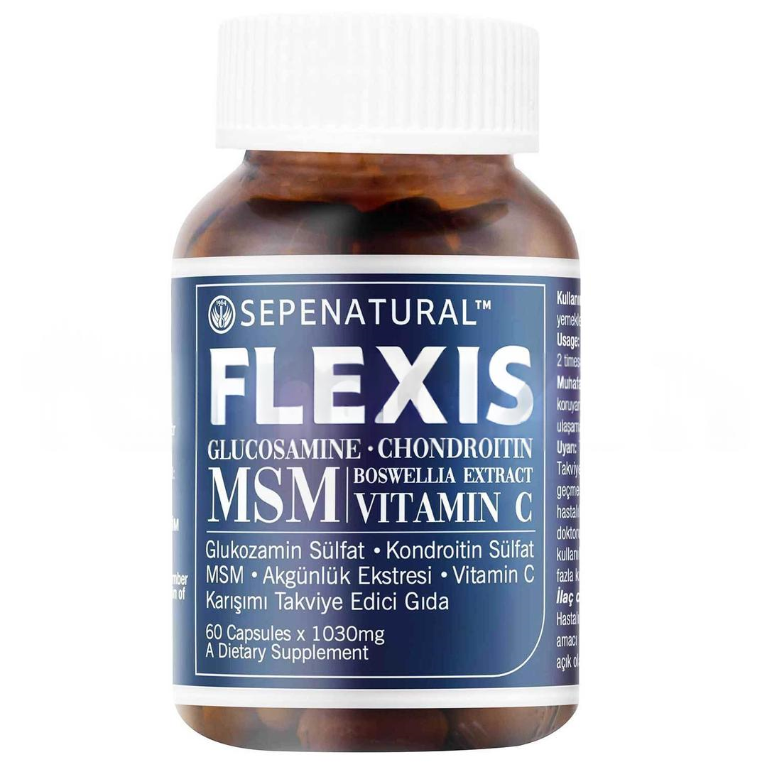 Sepe Natural Flexis Glukozamin Kondroitin MSM Boswellia Vitamin C 1030 mg 60 Kapsül