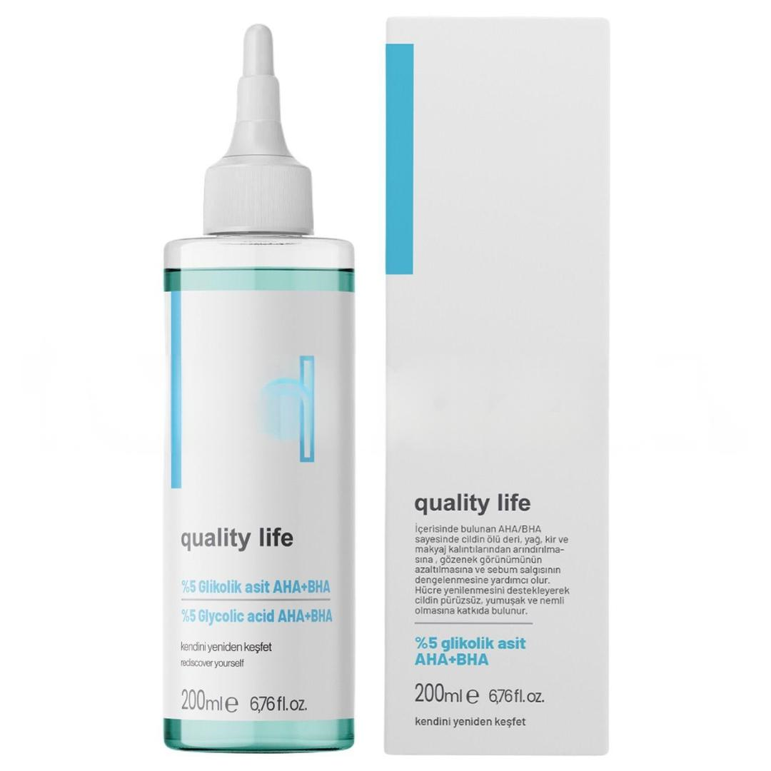 Quality Life %5 Glikolik Asit Tonik Aha Bha Tonik - Gözenek Sıkılaştırıcı Canlandırıcı 200 ml