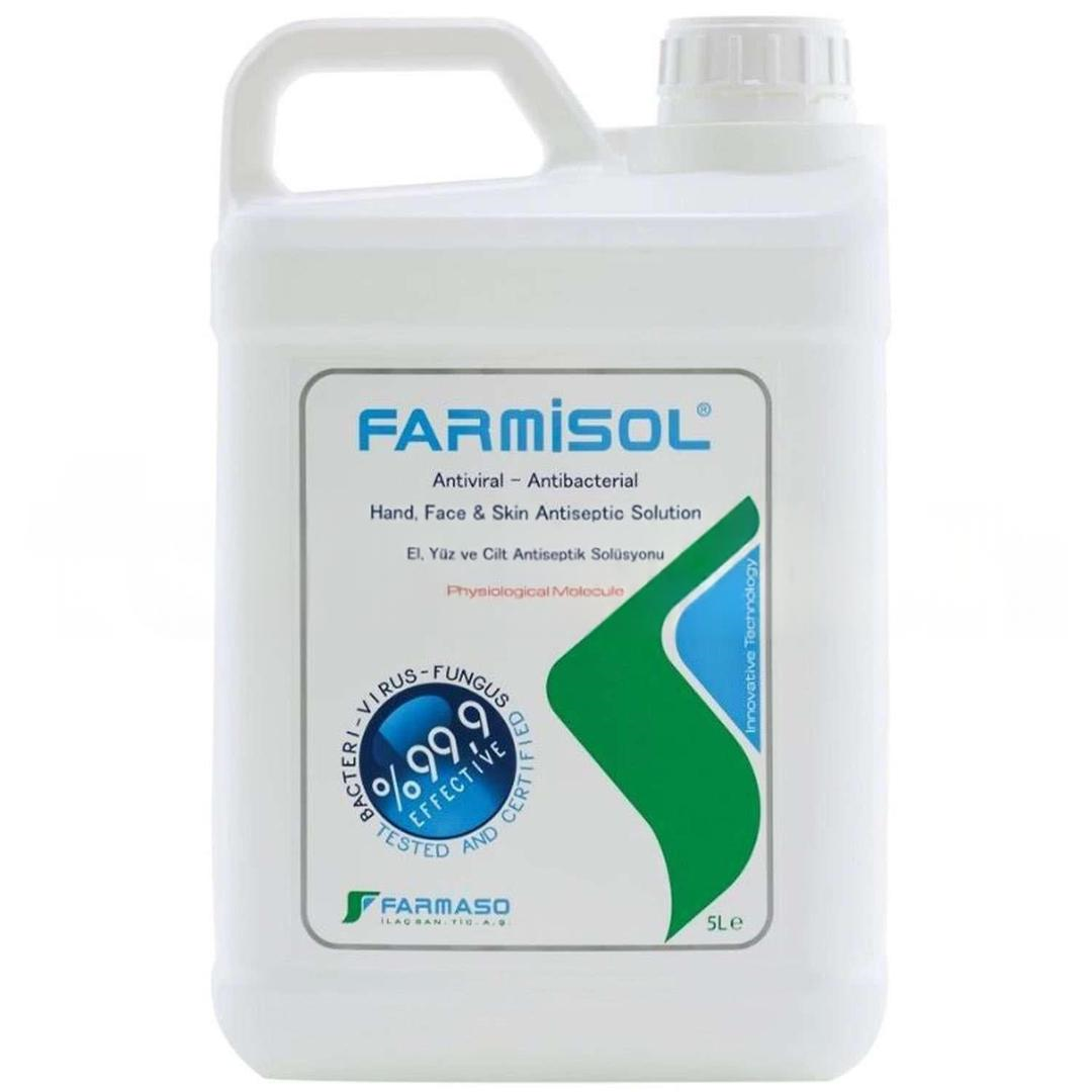 Farmisol Antiviral - Antibakteriyel El, Yüz ve Cilt Antiseptik Solüsyonu 5 lt (Biyosidal Ruhsatlı)