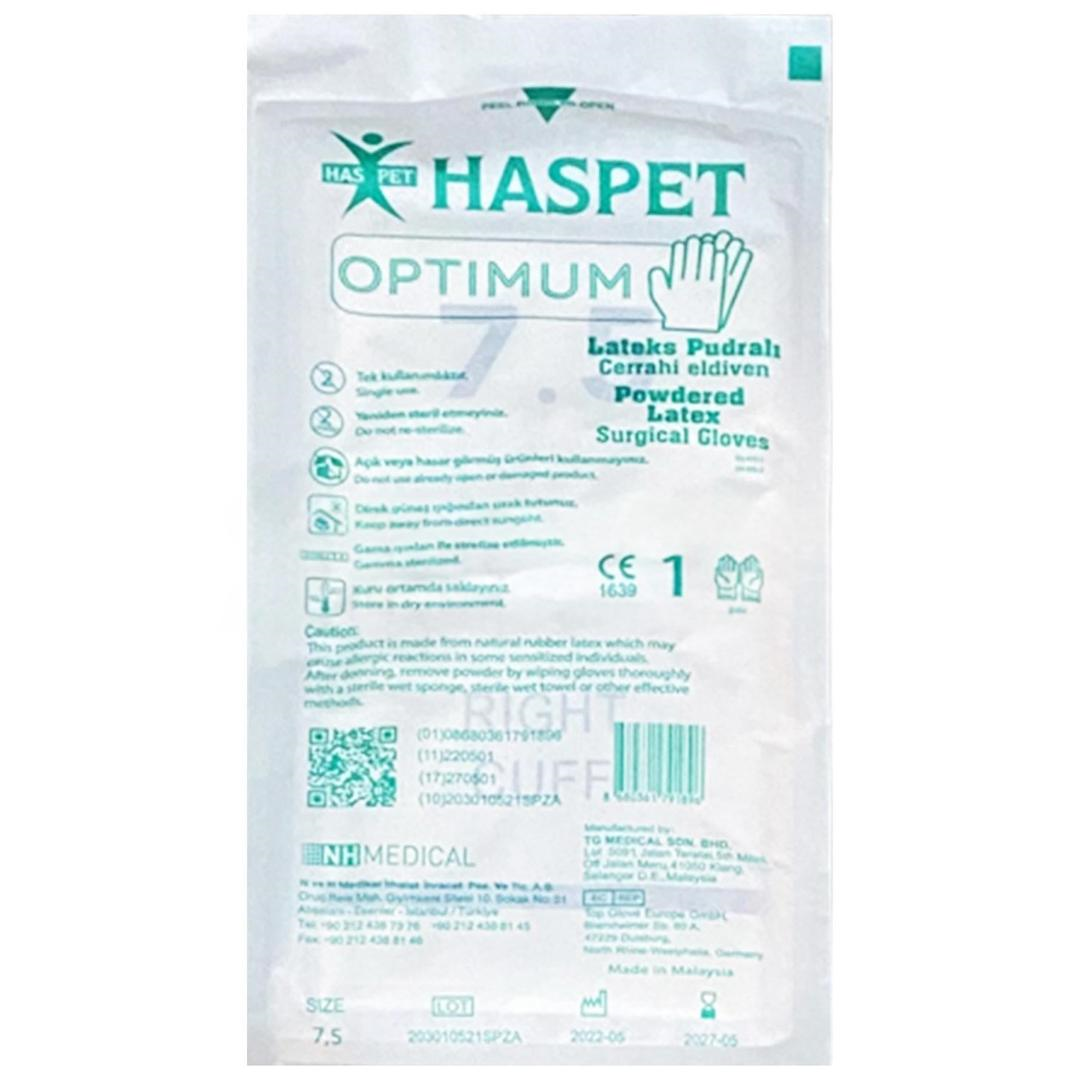 Haspet Steril Eldiven Pudralı Optimum No: 7,5