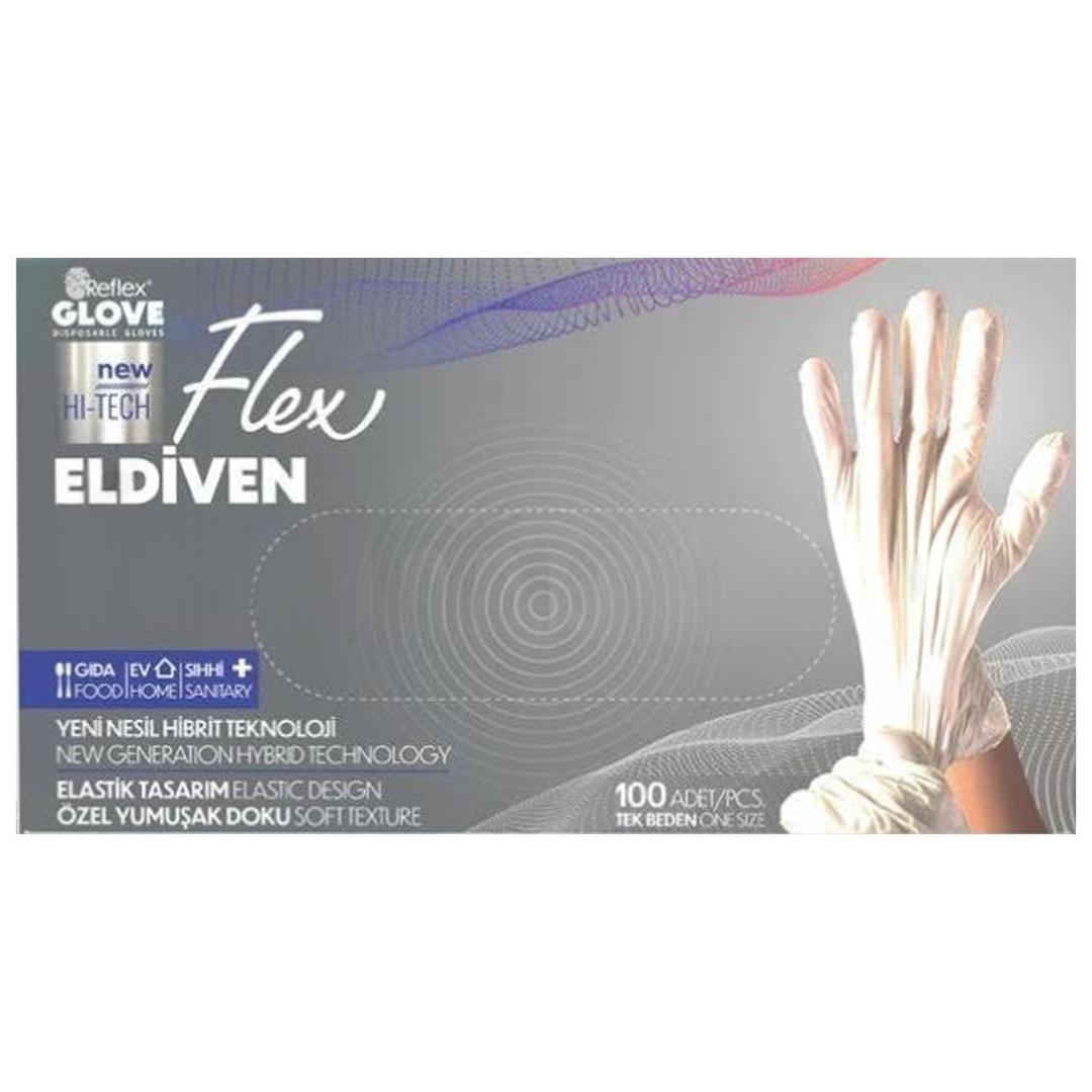 Reflex Flex Yeni Nesil Hibrit Beyaz Eldiven 100'lü