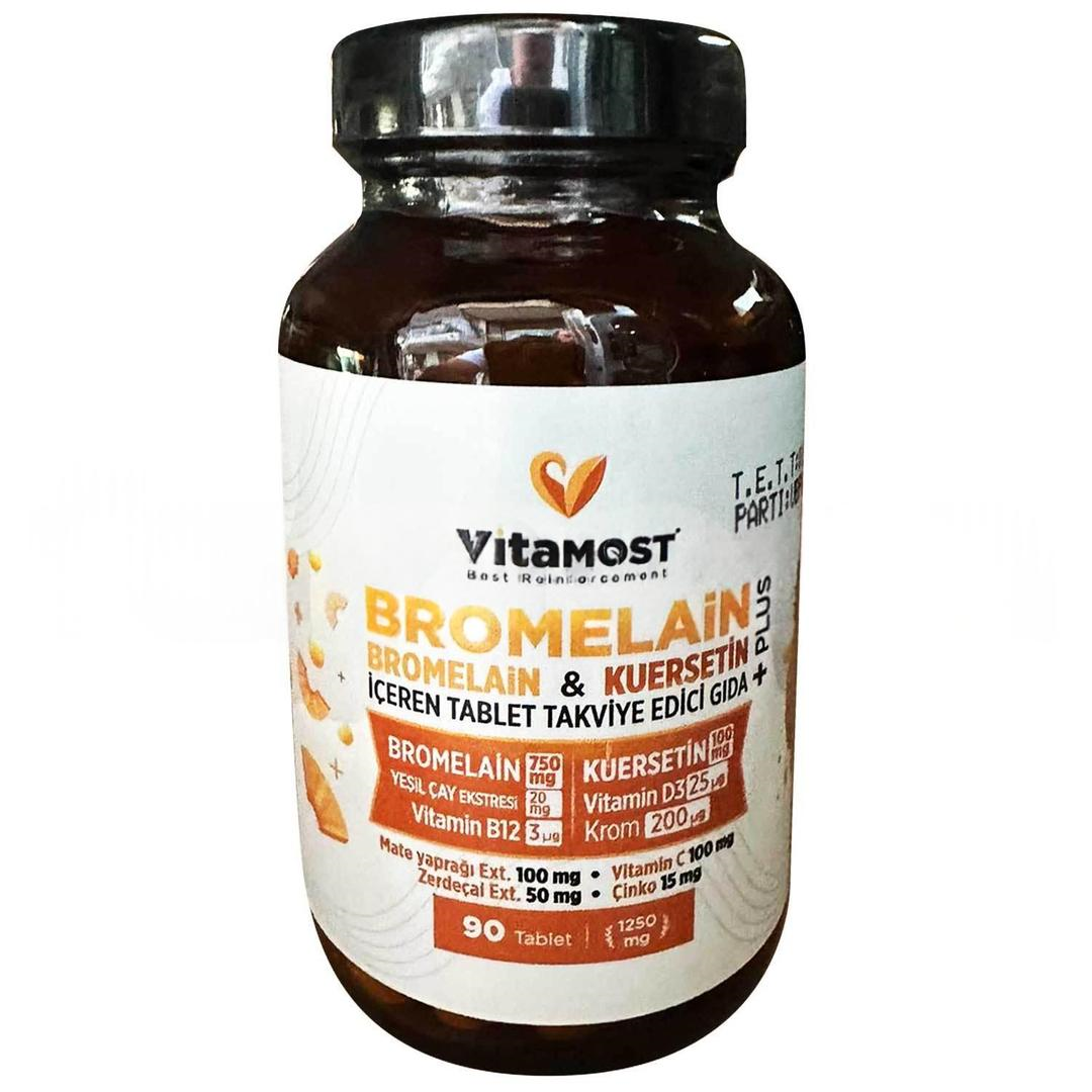 Vitamost Bromelain & Kuersetin Plus 1250 mg 90 Tablet