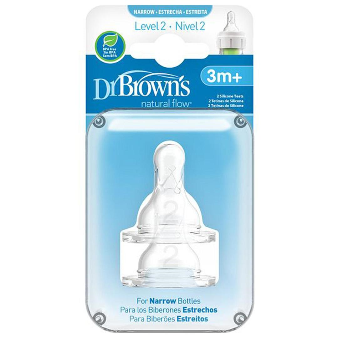 Dr. Brown's DB322 Biberon Emziği Dar Ağızlı 3 Ay+ 2'li