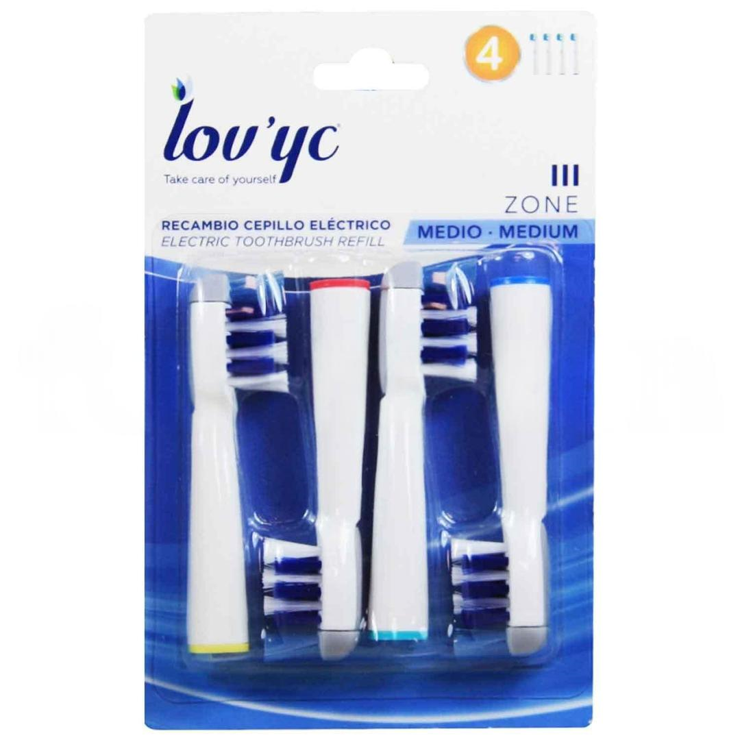 Lov'yc Trizone Orta Elektrikli Diş Fırçası Yedeği 4'lü