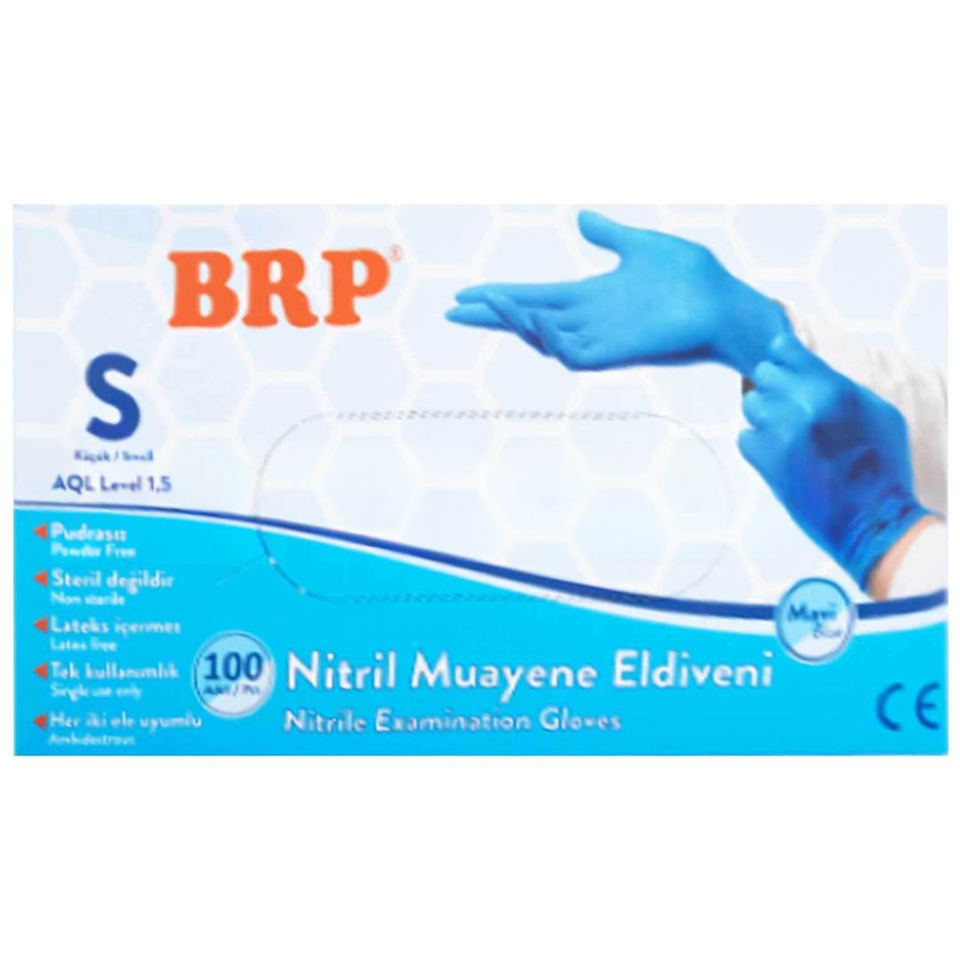 BRP Nitril Muayene Eldiveni Mavi Small 100'lü