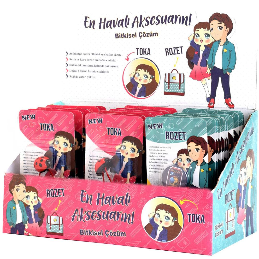 New Bit Tokası & Bit Rozet Standı - 12 Bit Rozeti + 12 Bit Tokası