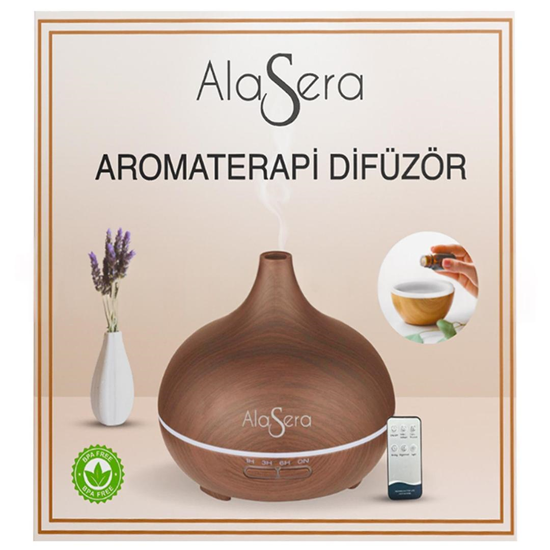 Alasera Aromaterapi Koyu Ahşap Difüzör