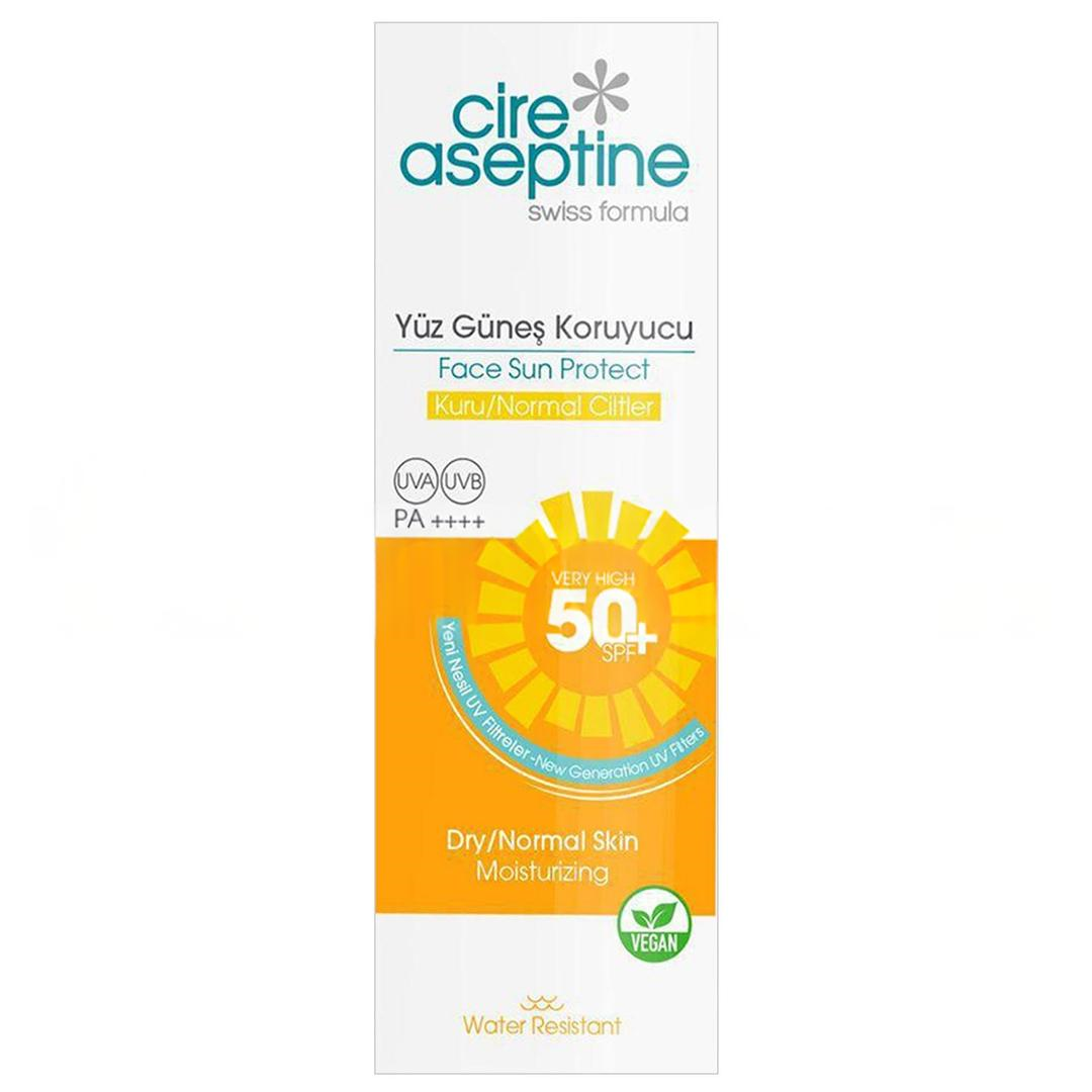 Cire Aseptine Yüz Güneş Koruyucu Kuru ve Normal Ciltler SPF50+ 50 ml