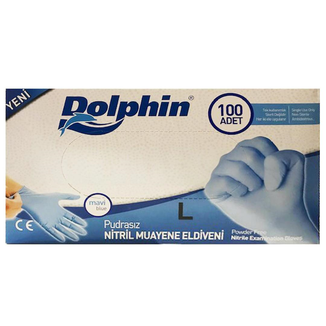 Dolphin Pudrasız Nitril Muayene Eldiveni Large 100'lü