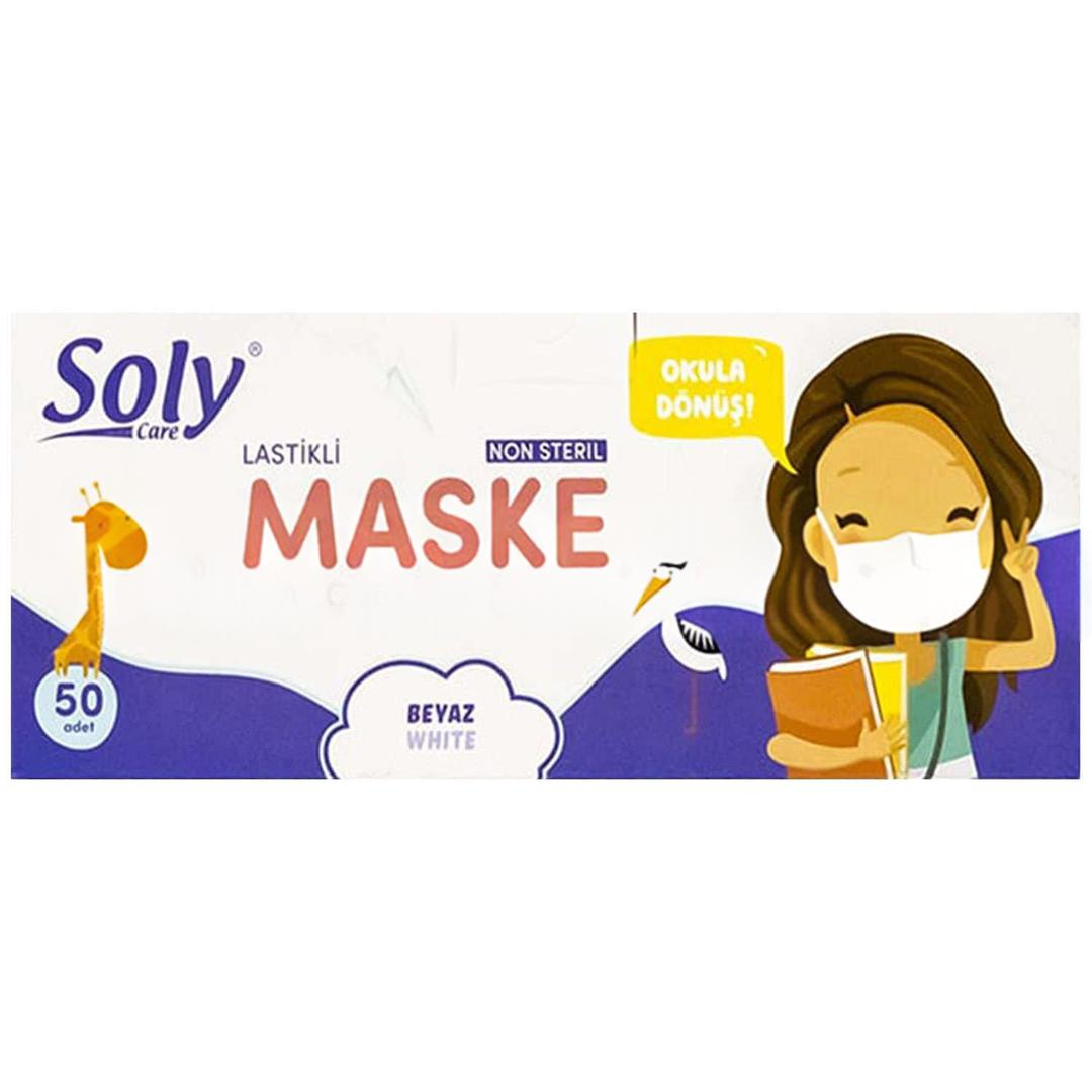 Soly 3 Katlı Full Ultrasonik Pembe Çocuk Cerrahi Maske Telli 50'li