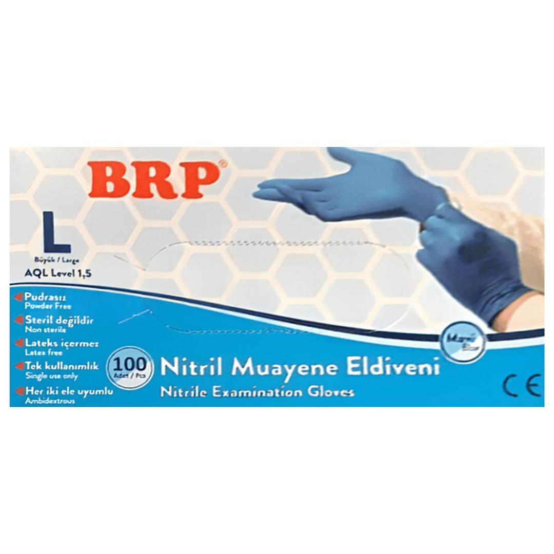 Brp Nitril Pudrasız Eldiven 100'lü Mavi Large