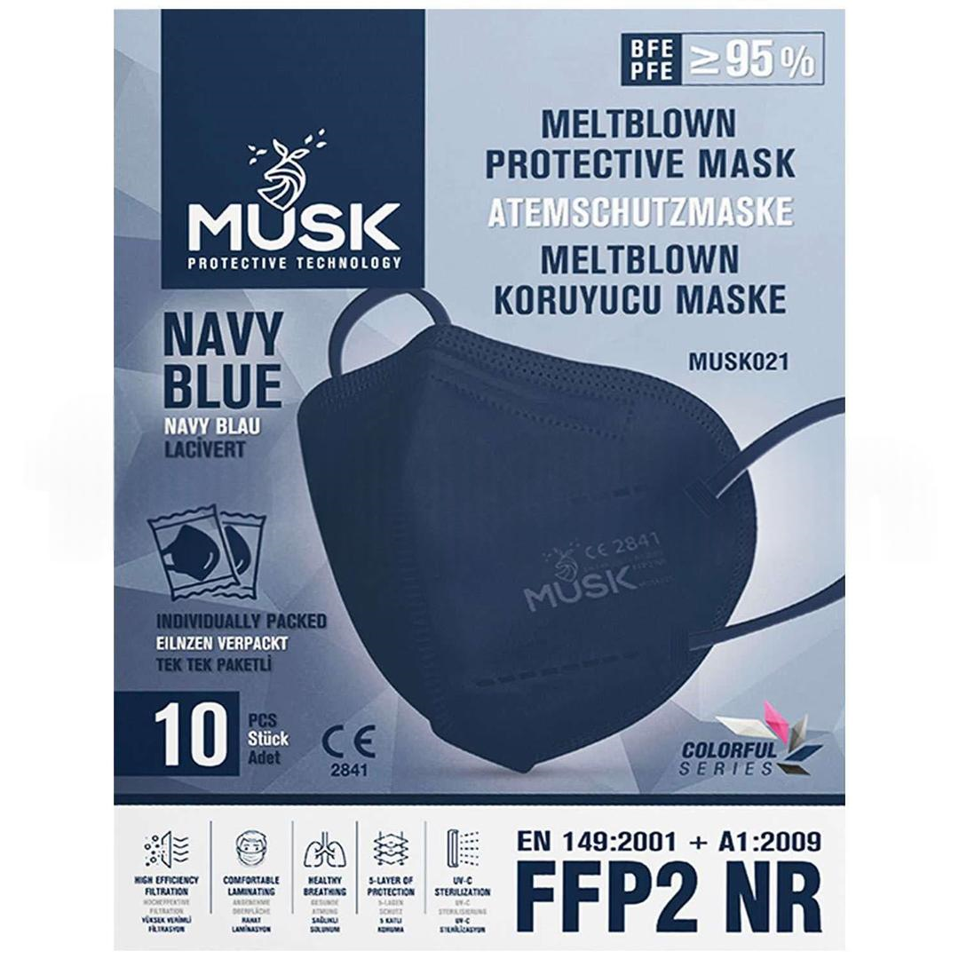 Musk Protective FFP2 NRD N95 Lacivert Maske 10'lu