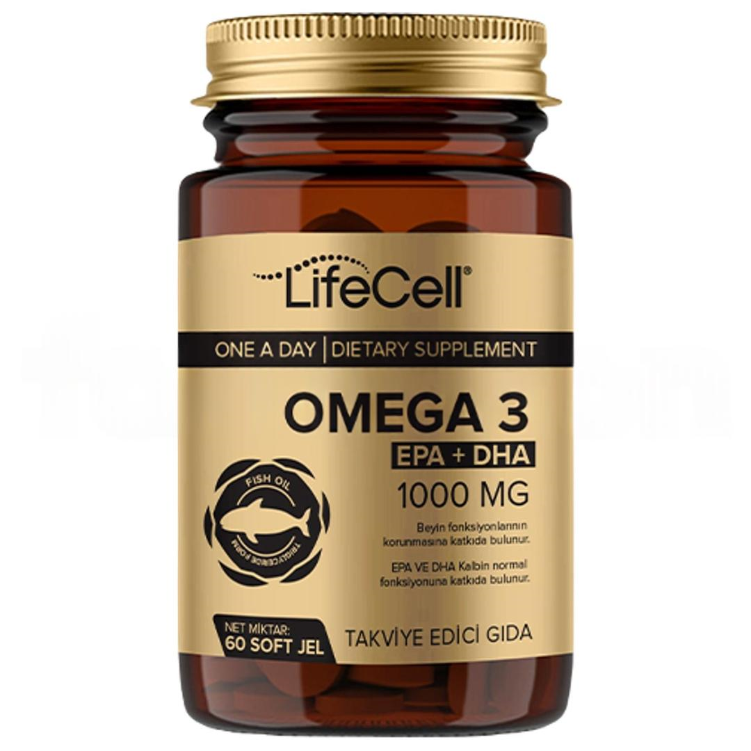 Lifecell Omega 3 Epa Dha Balık Yağı Desteği 1000 mg Soft Jel 60'lı