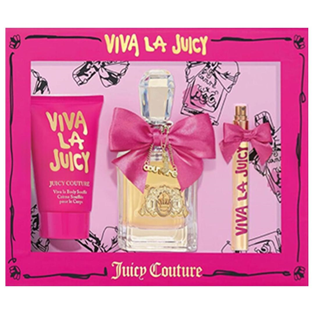 Juicy Couture Viva La Juicy EDP Kadın Parfüm 100 ml + 10 ml ve Vücut Kremi 125 ml 3'lü Set