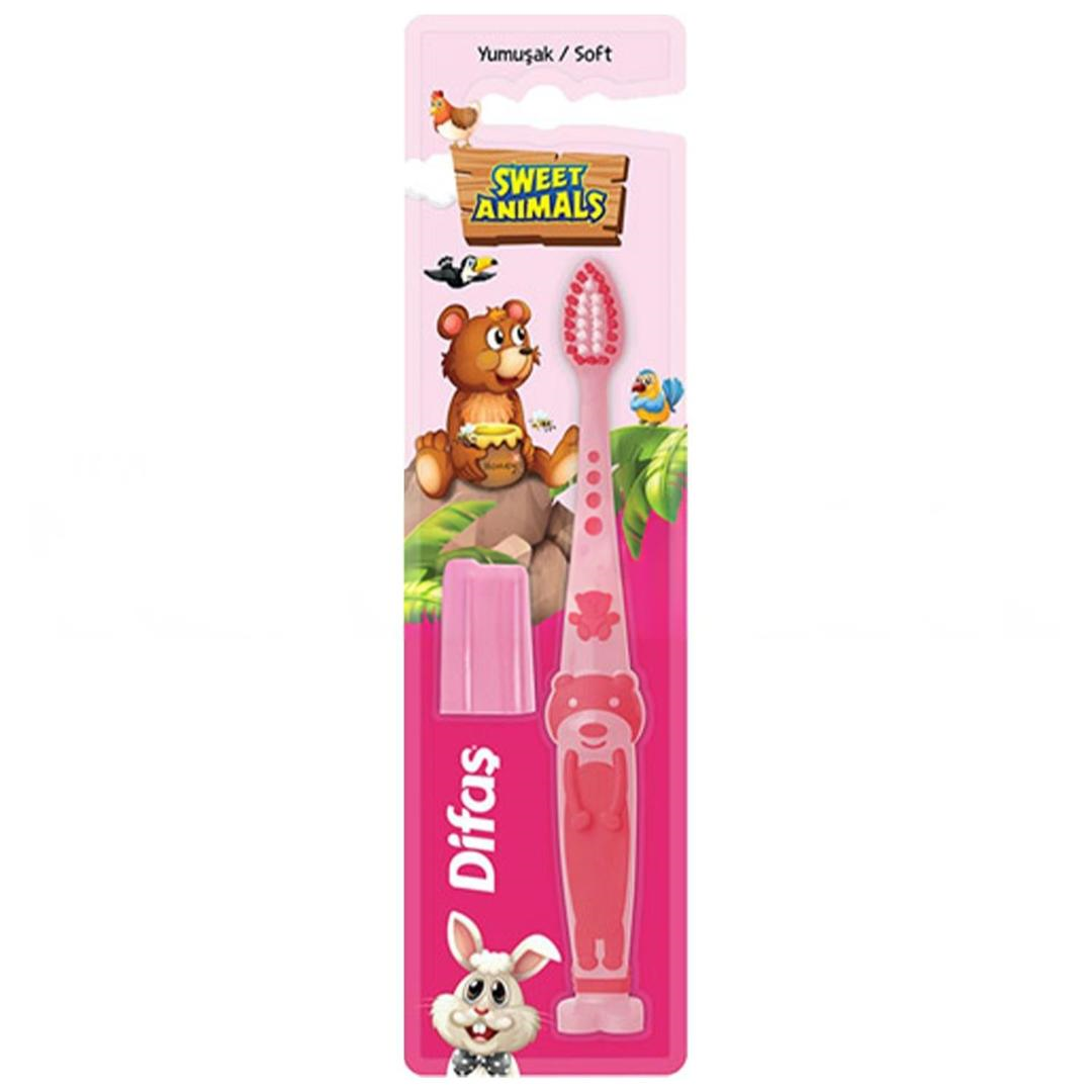 Difaş Sweet Animals Diş Fırçası Yumuşak - Pembe