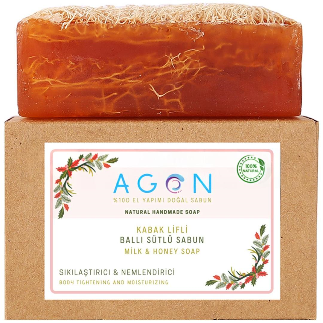 Agon El Yapımı Doğal Kabak Lifli Sabun Ballı Sütlü 120 gr