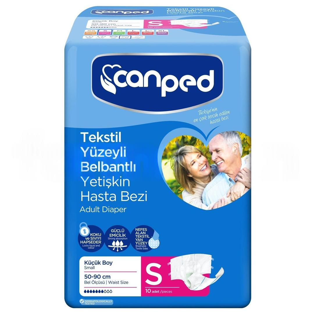 Canped Belbantlı Yetişkin Hasta Bezi Small 10'lu