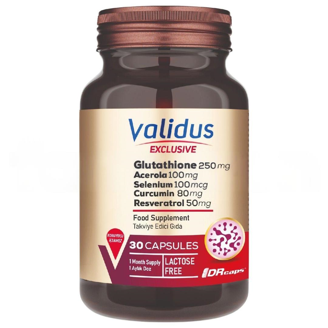Validus Glutathione 250 mg + Acerola + Selenium + Liposomal Coenzyme Q10 30 Kapsül