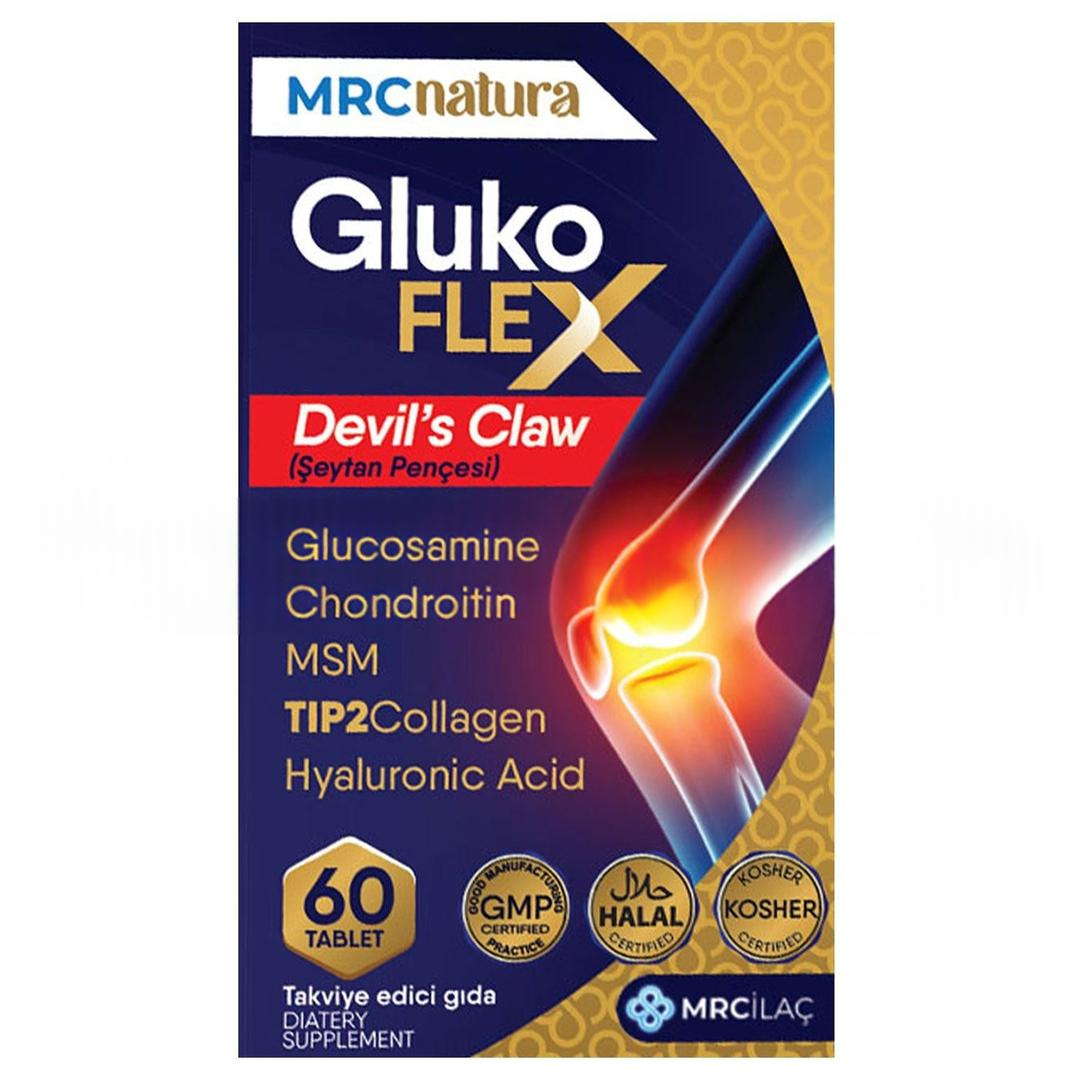 Mrc Natura Glukoflex Ağrı Kesici Glukozamin Chondroitin MSM Tip 2 Kolajen Devil's Claw Hyaluronic Asit 60 Tablet
