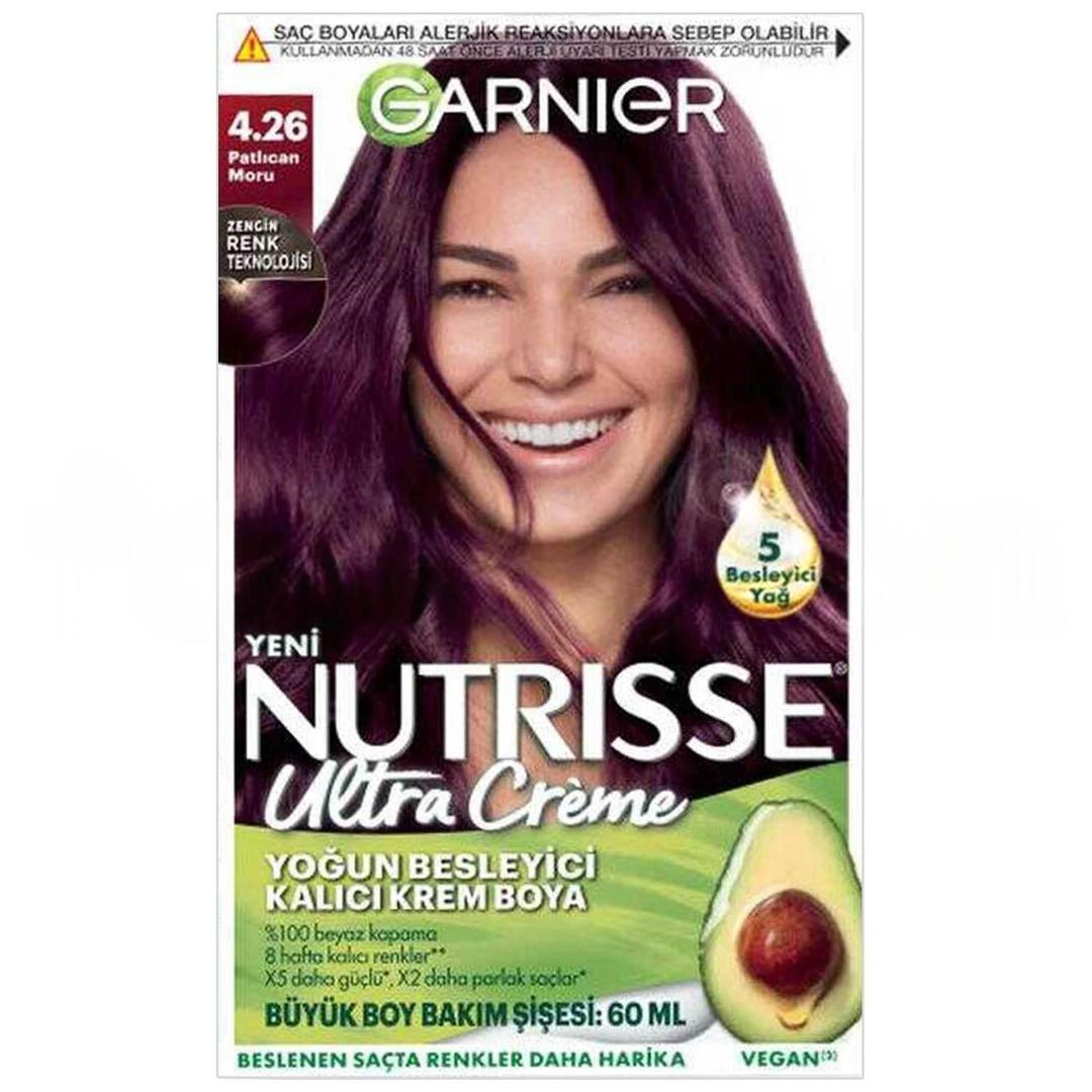 Garnier Nutrisse Yoğun Besleyici Kalıcı Krem Saç Boyası - Patlıcan Moru 4,26