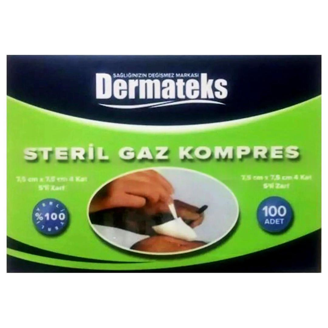 Dermateks 4 Kat Steril Gaz Kompres 5'li Zarf 7,5 x 7,5 cm - 100 Adet
