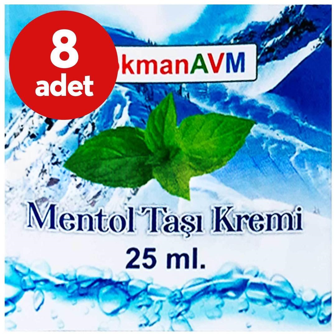 Lokmanavm Mentol Taşı Kremi Migren Baş Ağrısı Ağrılar 25 ml - 8 Adet