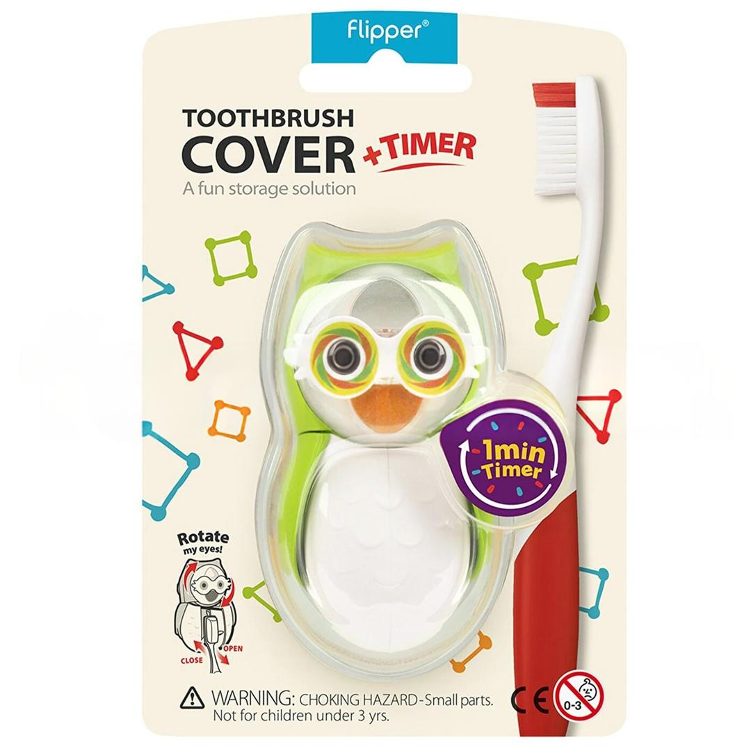 Flipper Diş Fırçası Kabı - Yeşil Baykuş
