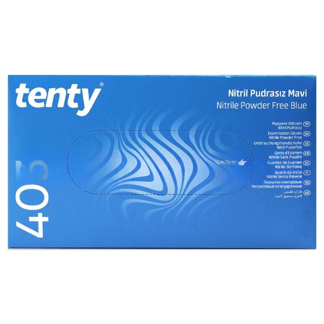 Tenty Eldiven Pudrasız Nitril Large Mavi 100'lü
