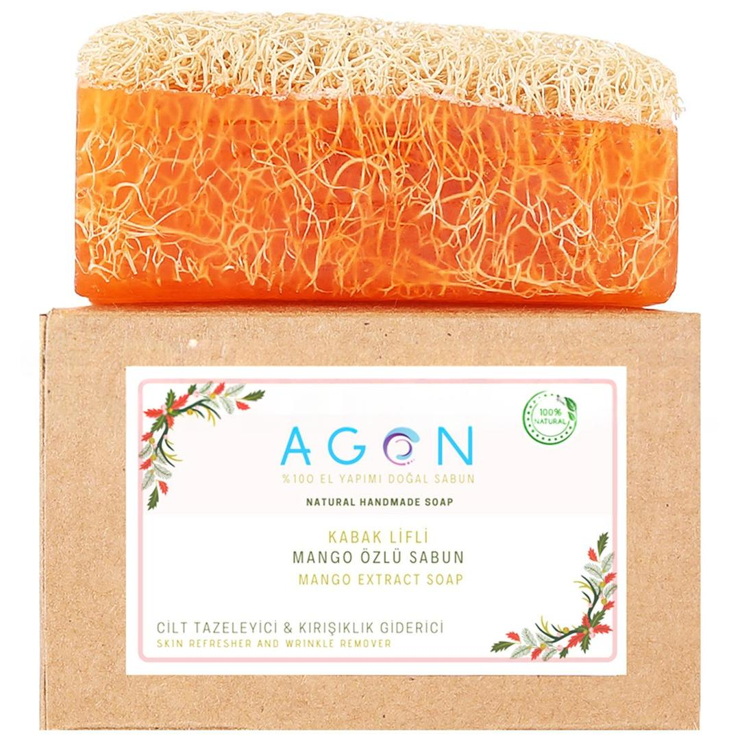 Agon El Yapımı Doğal Kabak Lifli Sabun Mango Özlü 120 gr