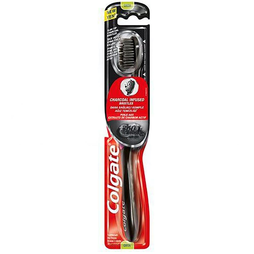 Colgate 360 Charcoal Siyah Diş Fırçası Medium