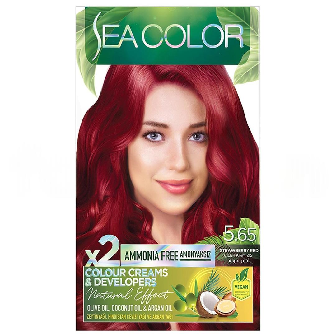 Sea Color Saç Boyası Natural Kit Çilek Kırmızısı 5.65